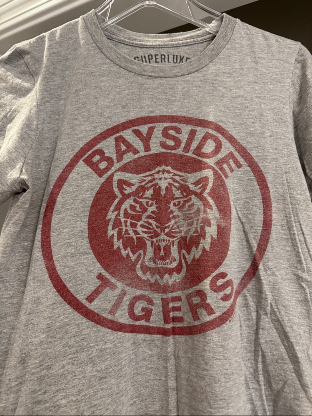 Woman’s Bayside Tigers Graphic Tee - Gray/Red - Picture 2 of 4
